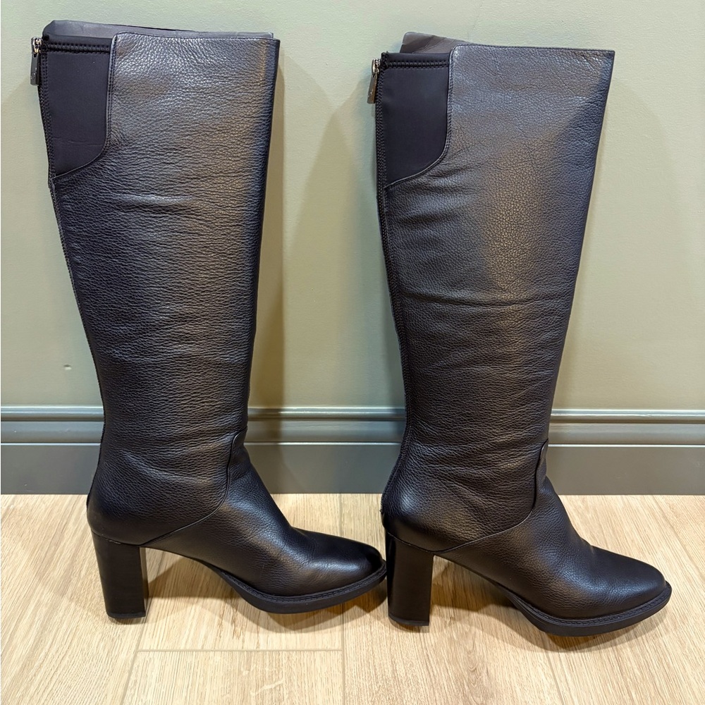 Aerosoles Black Leather Heeled Boots